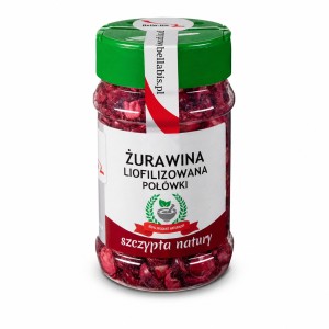 ŻURAWINA POŁÓWKI LIOFILIZOWANA - Słoik 18 g